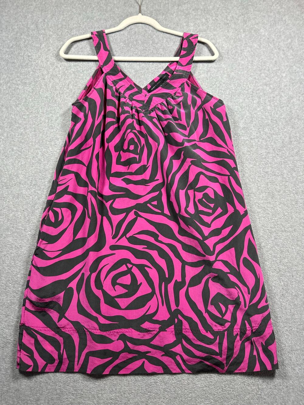 Marc by Marc Jacobs 100% Silk A-Line Dress Women's Small Pink V-Neck Sleeveless
